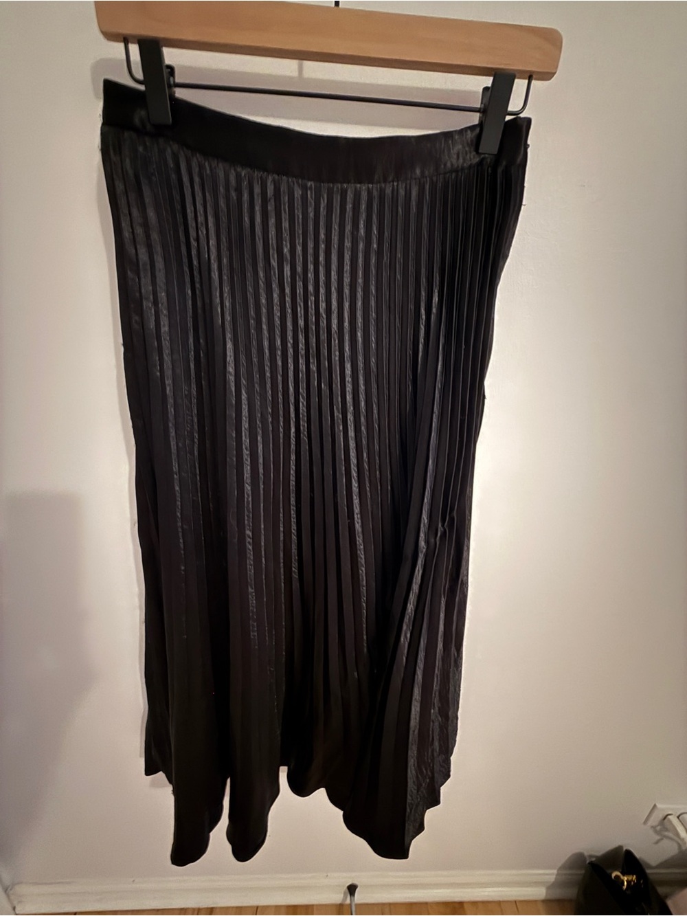 Express Black Pleated Midi Skirt